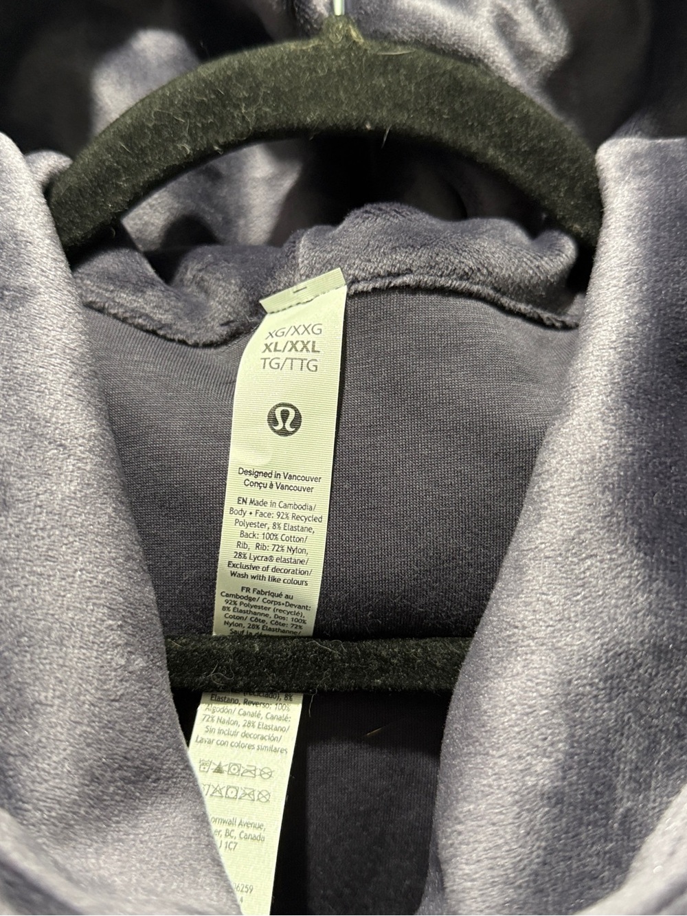 Lululemon Scuba Oversized Full-Zip Hoodie Velvet -Nightfall - Picture 6 of 9